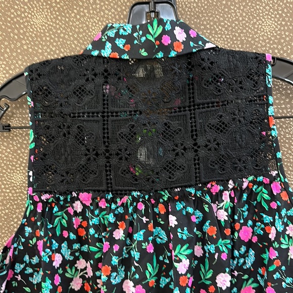 🔥🔥🔥NEW Kate Spade Greenhouse Lace Yoke Floral Cotton Silk Blended Blouse - Picture 13 of 16